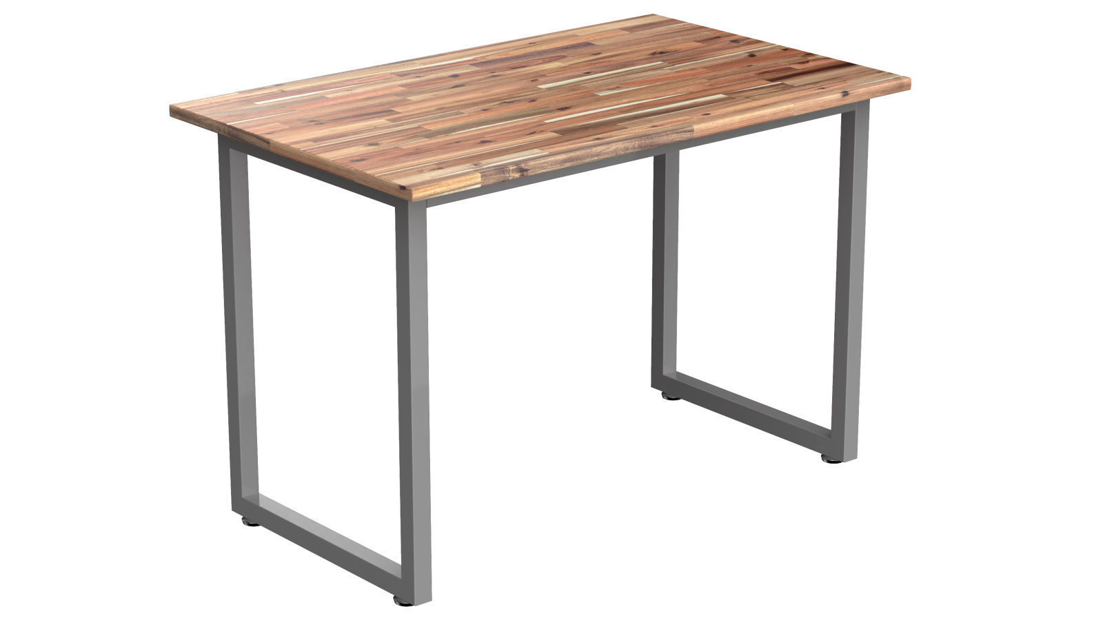 Desky Fixed Office Side Table - Acacia/Grey