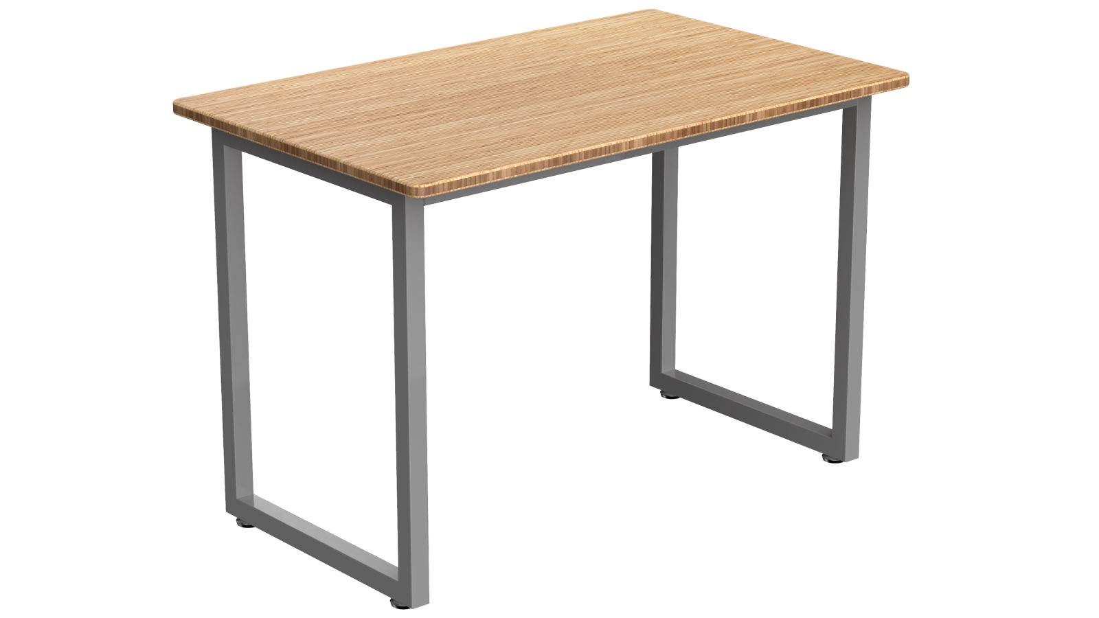 Desky Fixed Office Side Table - Bamboo/Grey