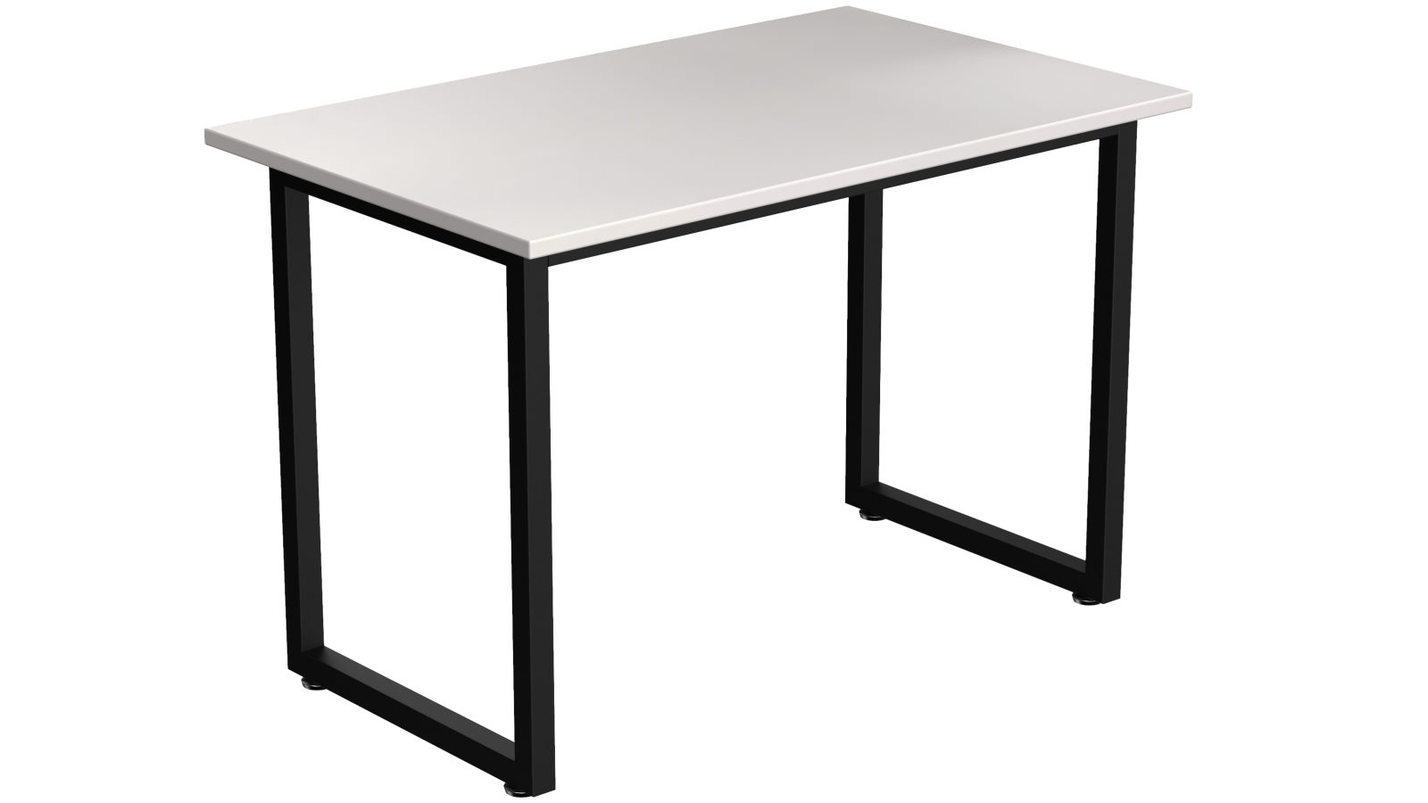 Desky Fixed Office Side Table - Black/White