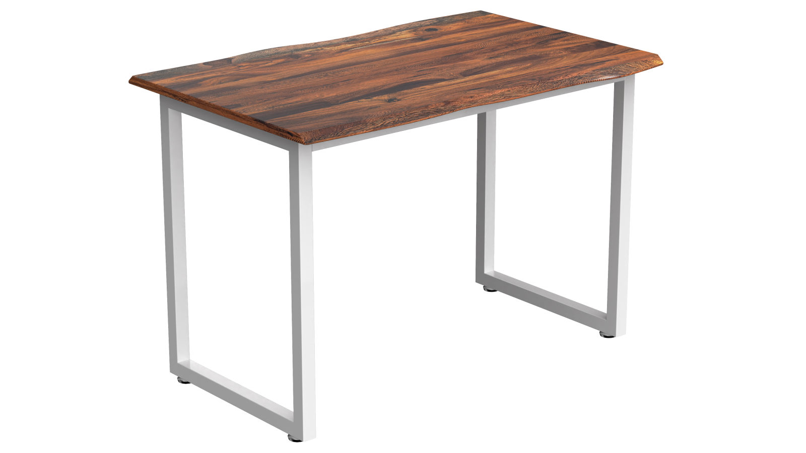 Desky Fixed Office Side Table - Pheasantwood/White