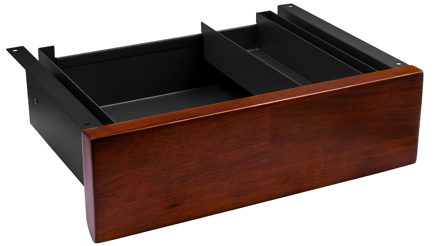 Desky Minimal Red Walnut Rubberwood Under-Desk Drawer - Black