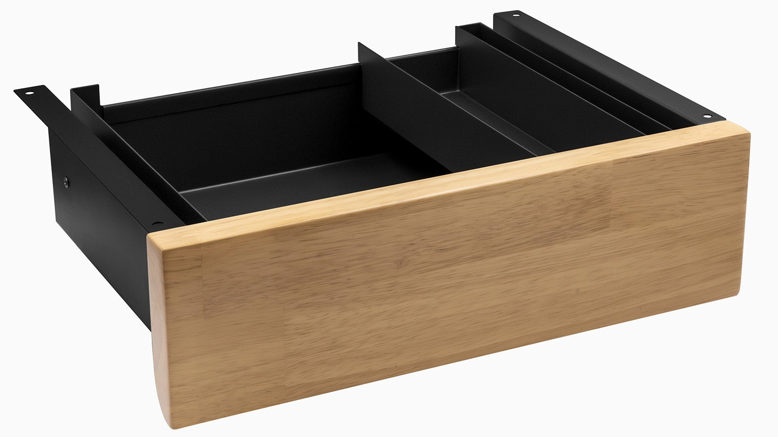 Desky Minimal Light Oak Rubberwood Under-Desk Drawer - Black