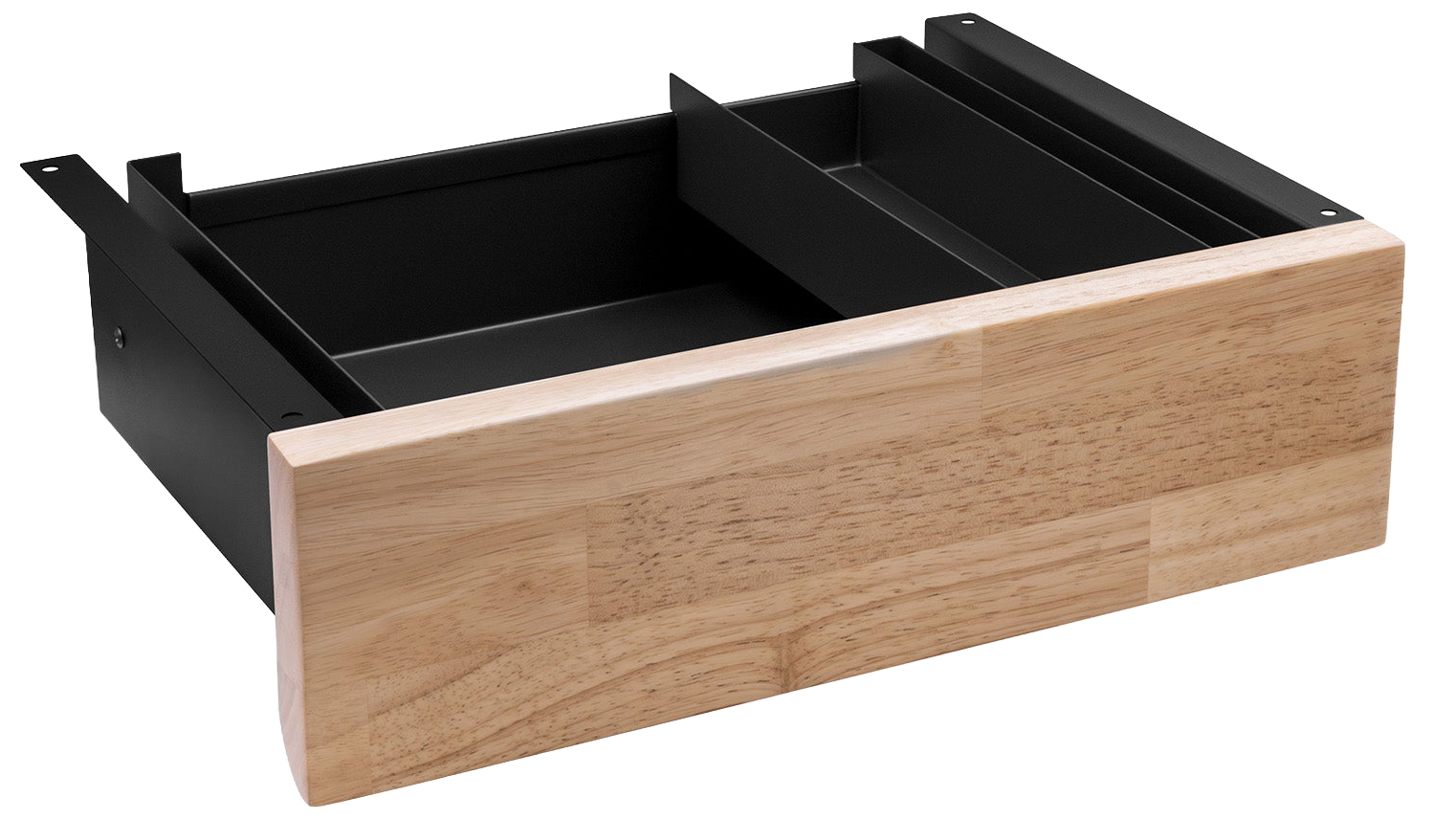 Desky Minimal Natural Rubberwood Under-Desk Drawer - Black