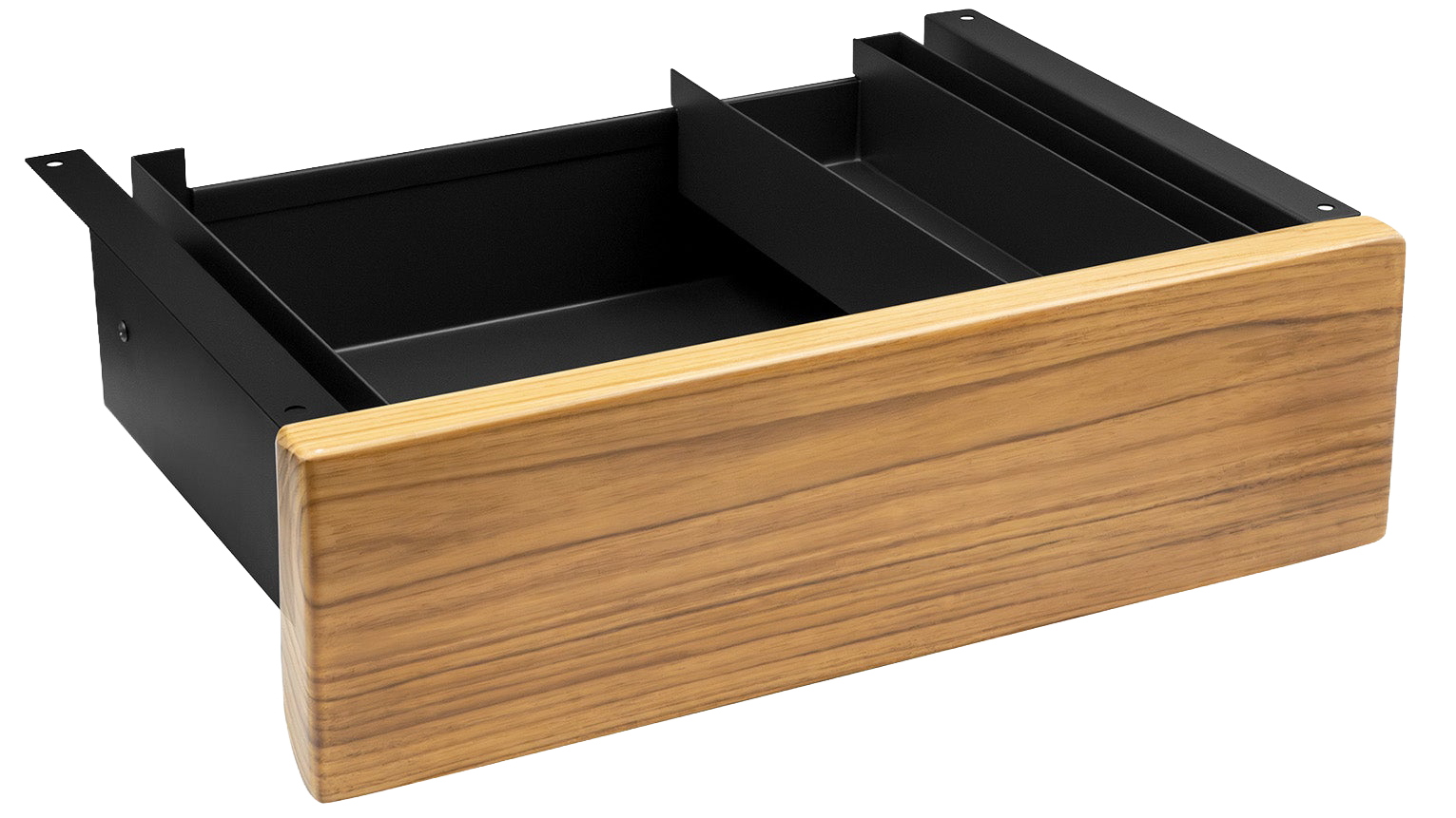 Desky Minimal Teak Hardwood Under-Desk Drawer - Black