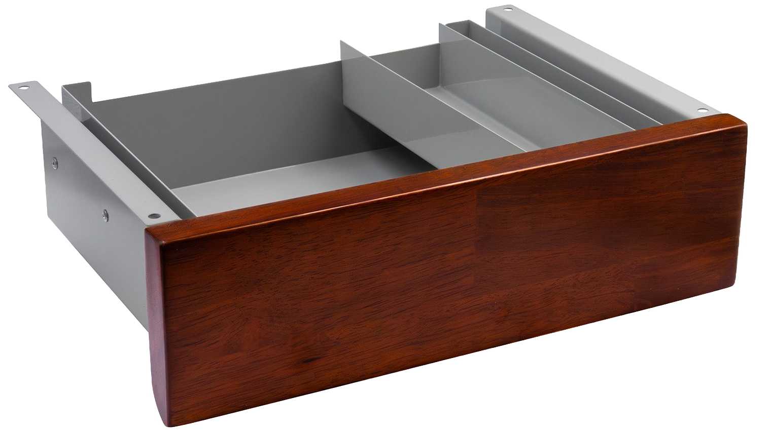 Desky Minimal Red Walnut Rubberwood Under-Desk Drawer - Grey