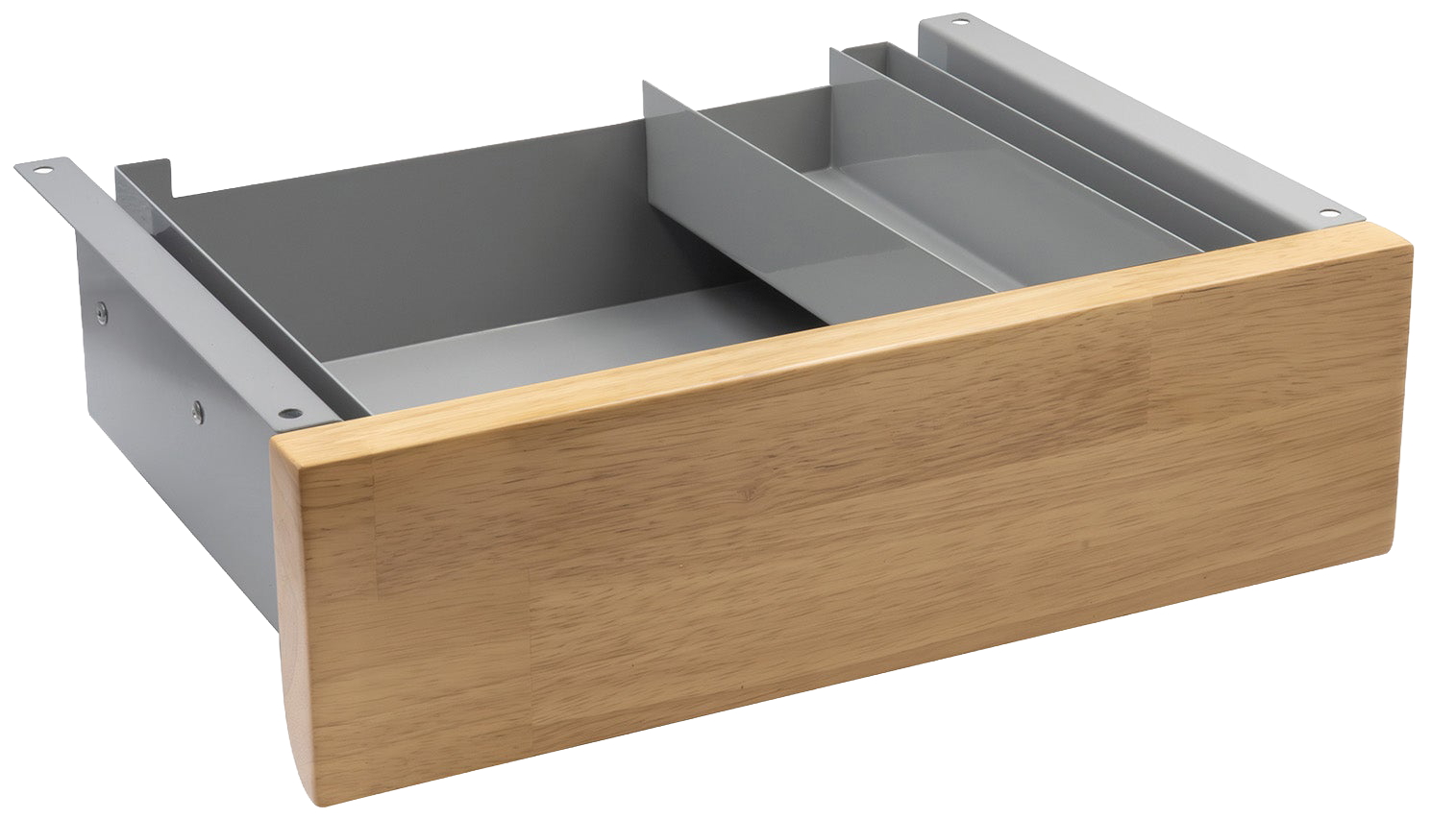 Desky Minimal Light Oak Rubberwood Under-Desk Drawer - Grey Frame