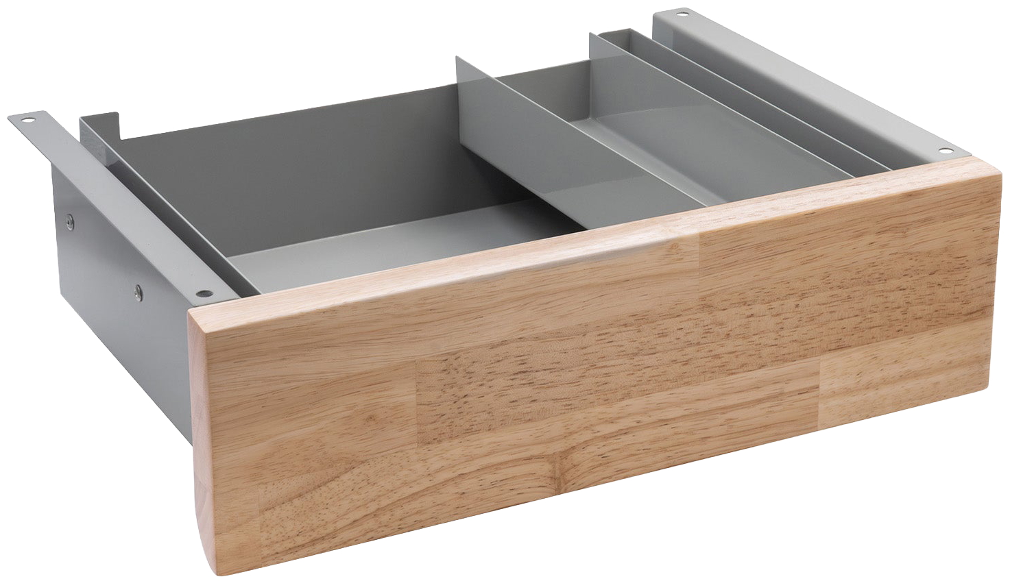 Desky Minimal Natural Rubberwood Under-Desk Drawer - Grey
