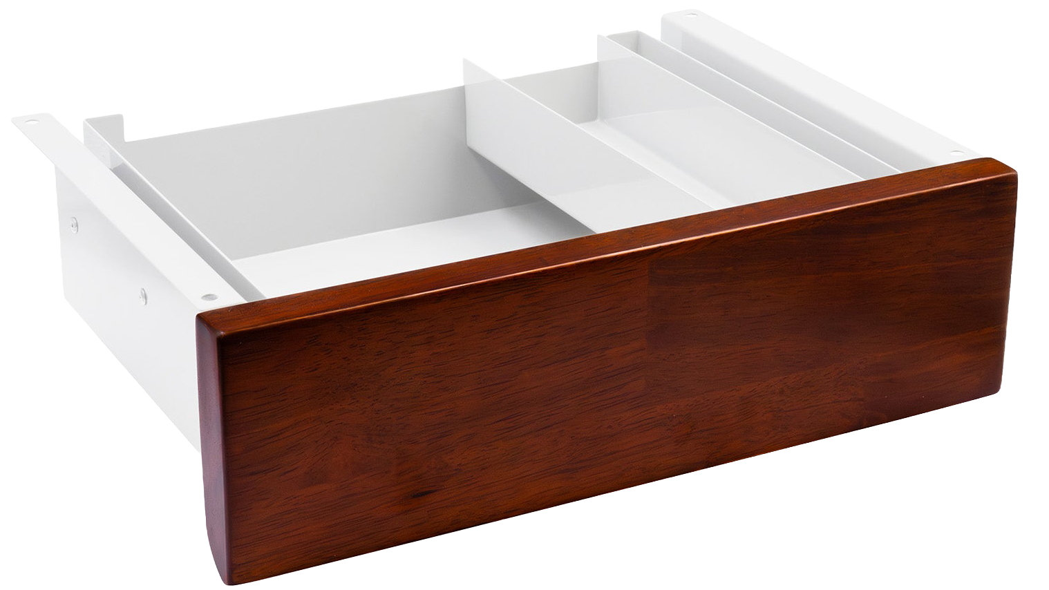 Desky Minimal Red Walnut Rubberwood Under-Desk Drawer - White