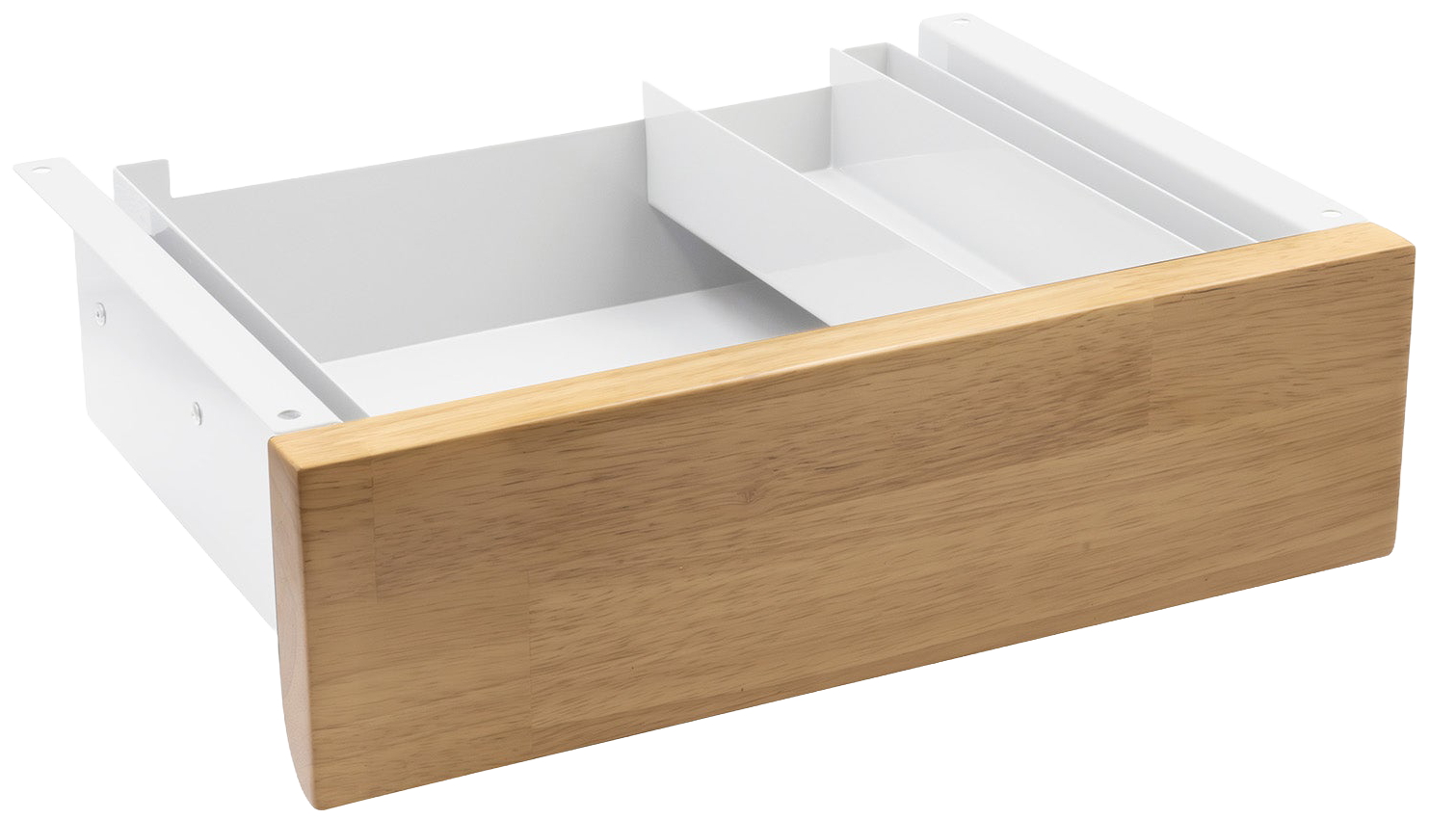 Desky Minimal Light Oak Rubberwood Under-Desk Drawer - White