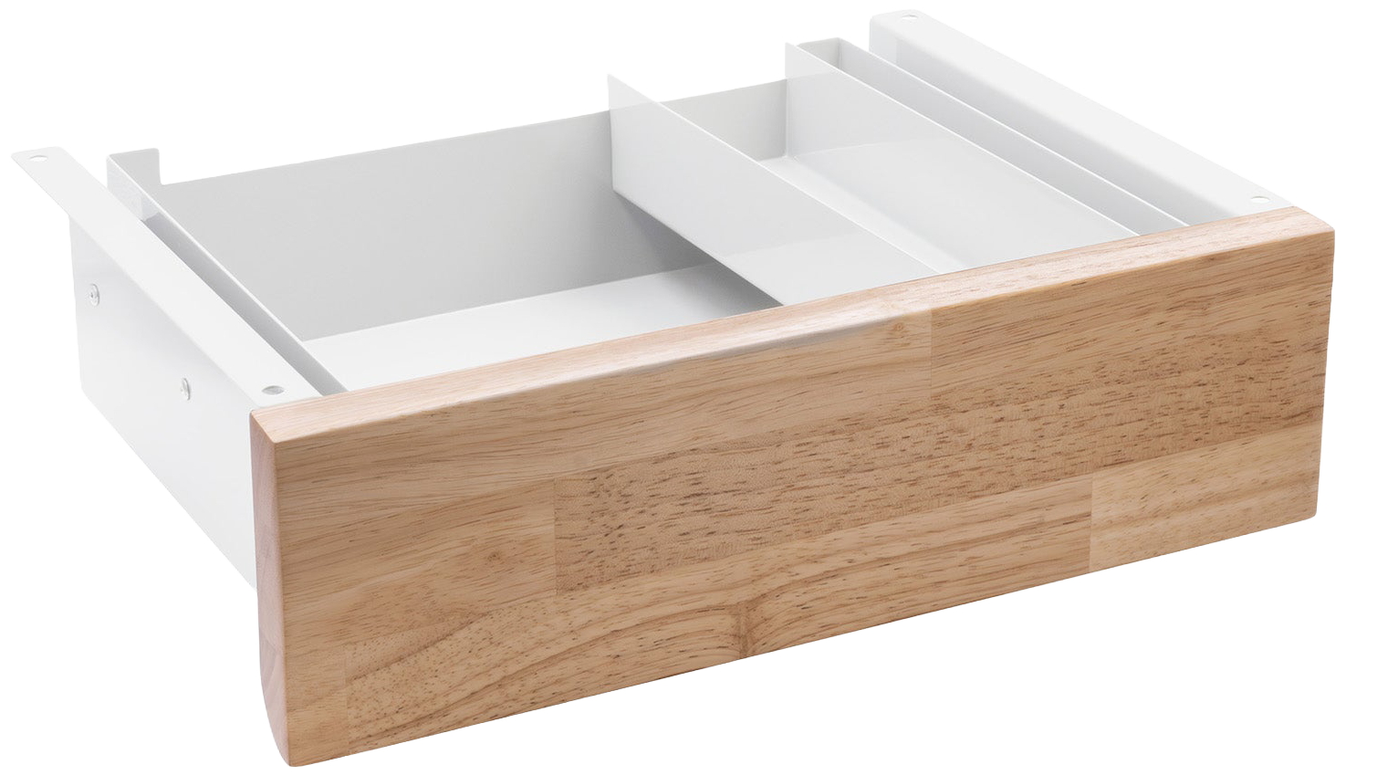 Desky Minimal Natural Rubberwood Under-Desk Drawer - White