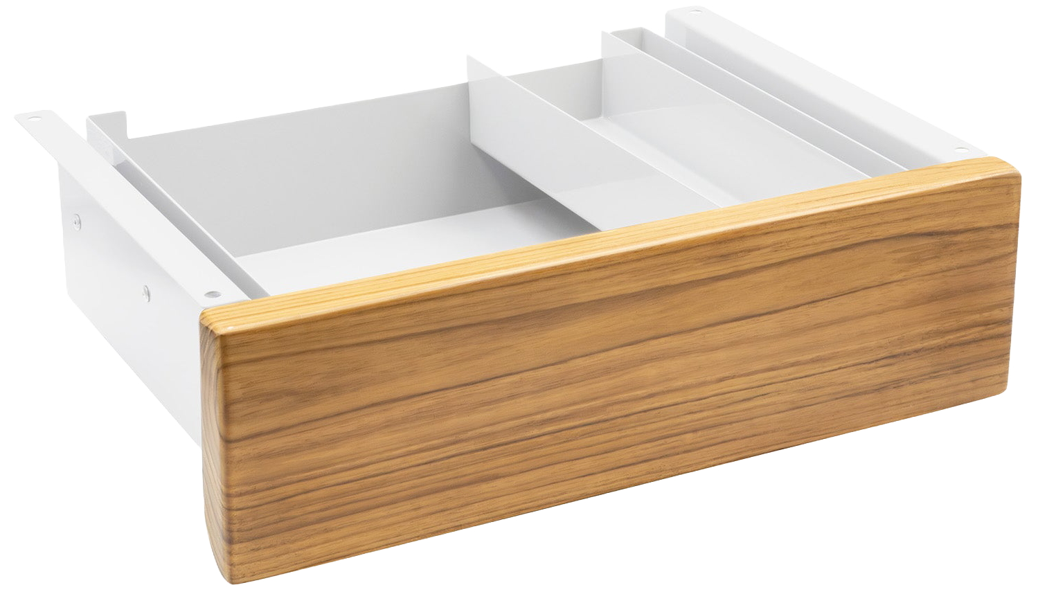 Desky Minimal Teak Hardwood Under-Desk Drawer - White