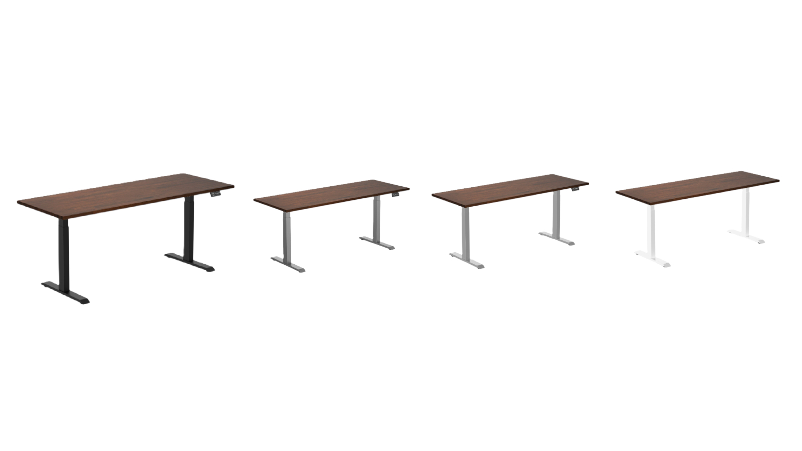 Desky Red Walnut Dual Rubberwood Sit Stand Desk