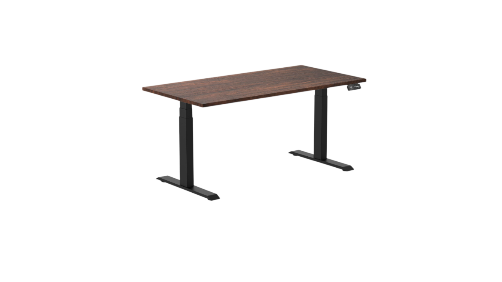 Desky 150 x 75cm American Rustic Pine Dual Softwood Sit Stand Desk - Matte Black