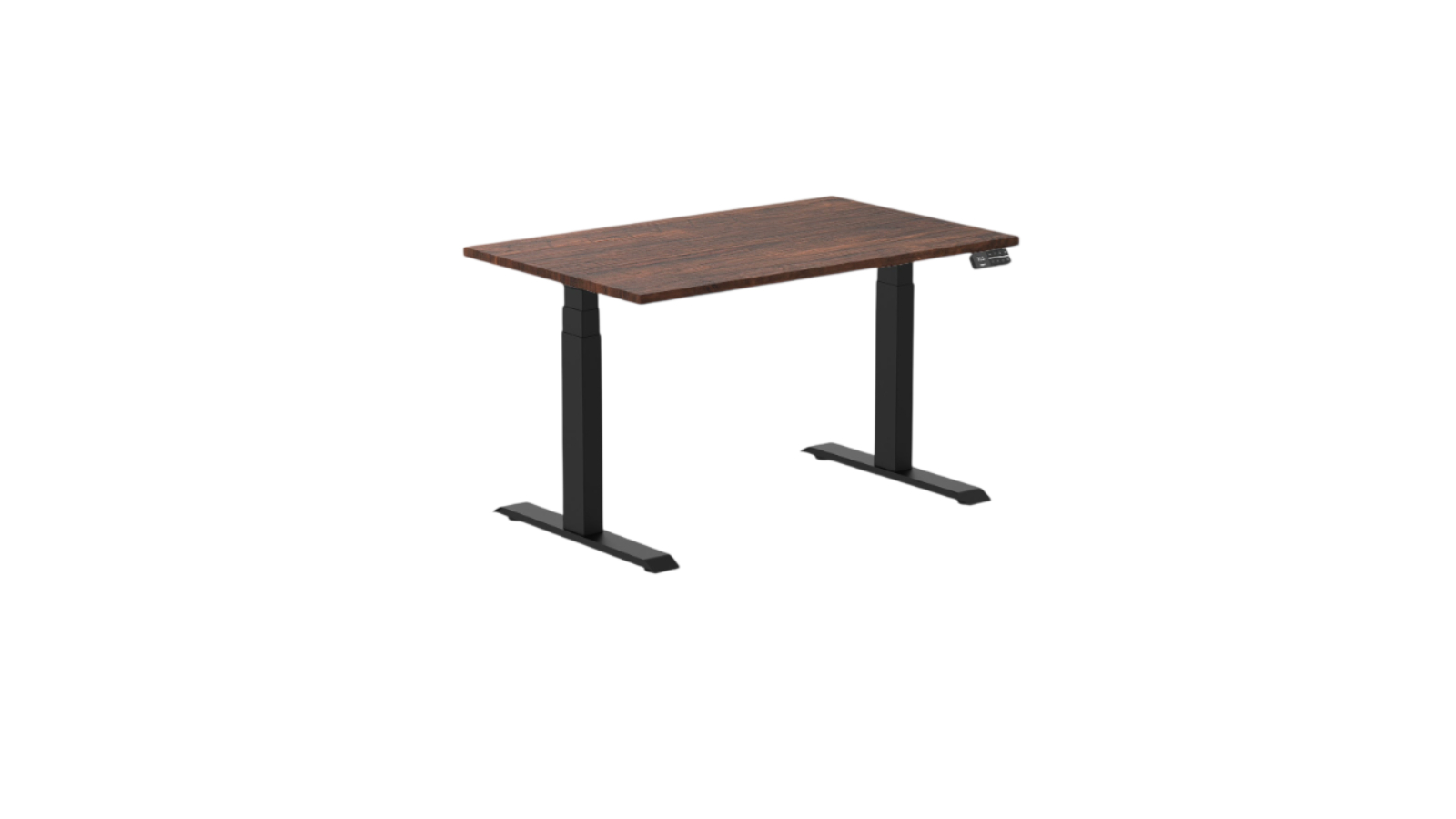 Desky 120 x 75cm American Rustic Pine Dual Softwood Sit Stand Desk - Matte Black