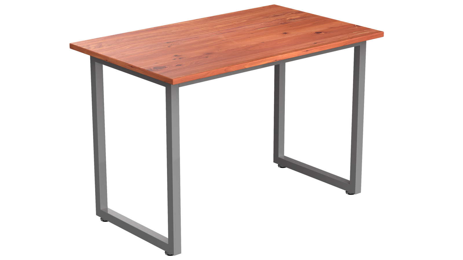 Desky Fixed Office Side Table - Red Cedar/Grey