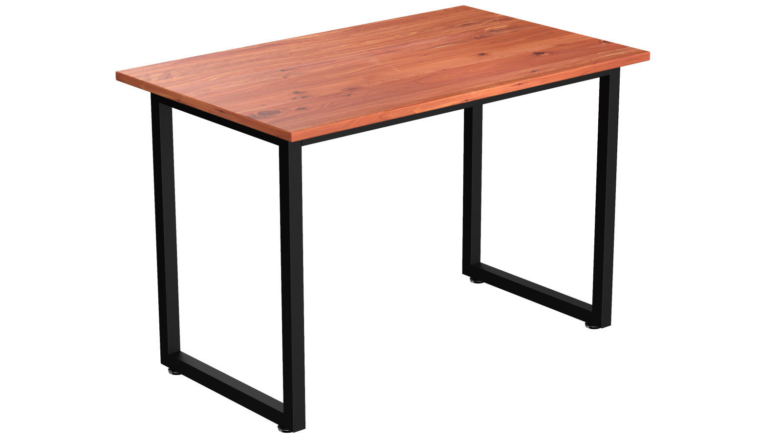 Desky Fixed Office Side Table - Red Cedar/Matte Black