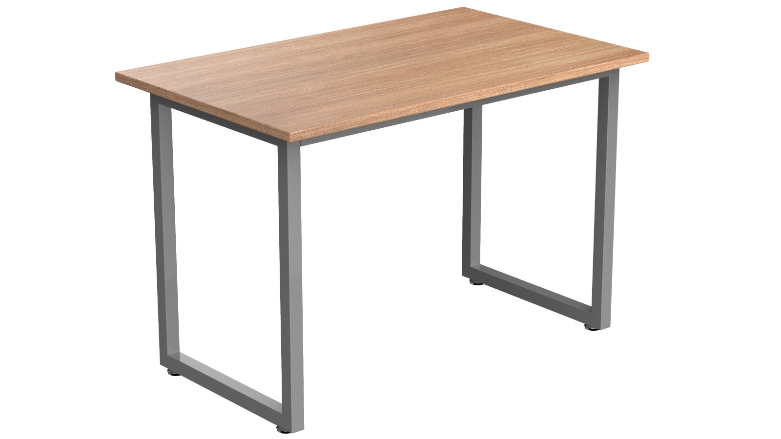 Desky Fixed Office Side Table - Sublime Teak/Grey
