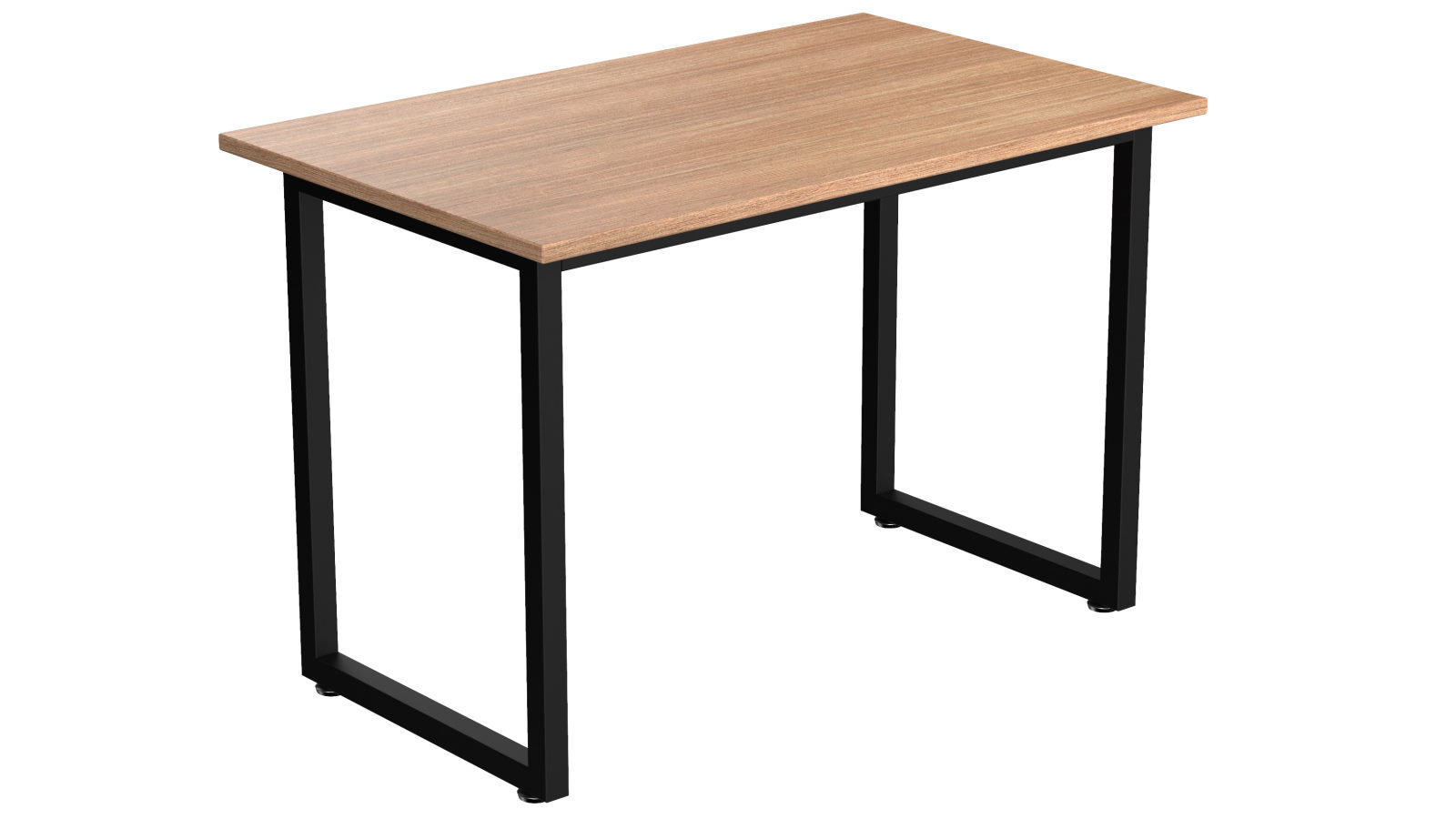 Desky Fixed Office Side Table - Sublime Teak/Matte Black