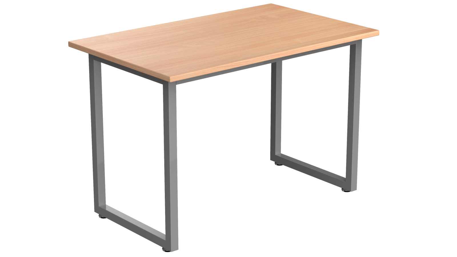 Desky Fixed Office Side Table - Select Beech/Grey
