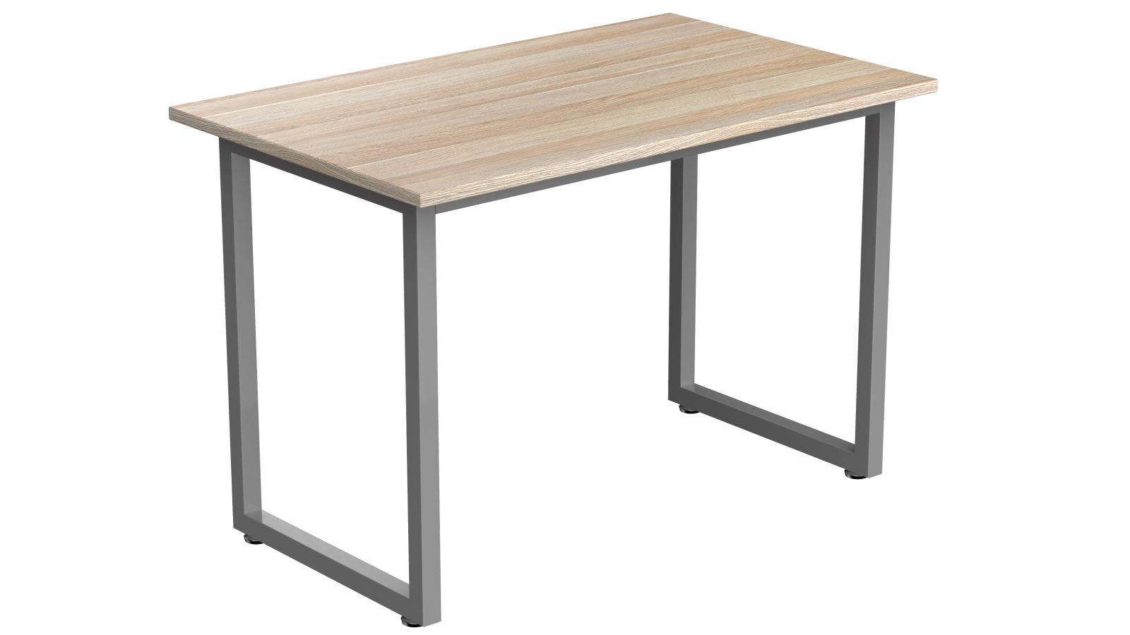 Desky Fixed Office Side Table - Classic Oak/Grey