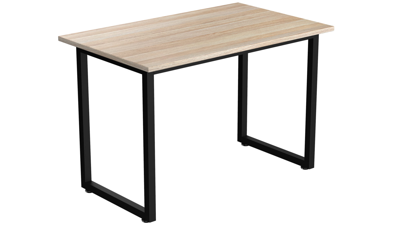 Desky Fixed Office Side Table - Classic Oak/Matte Black