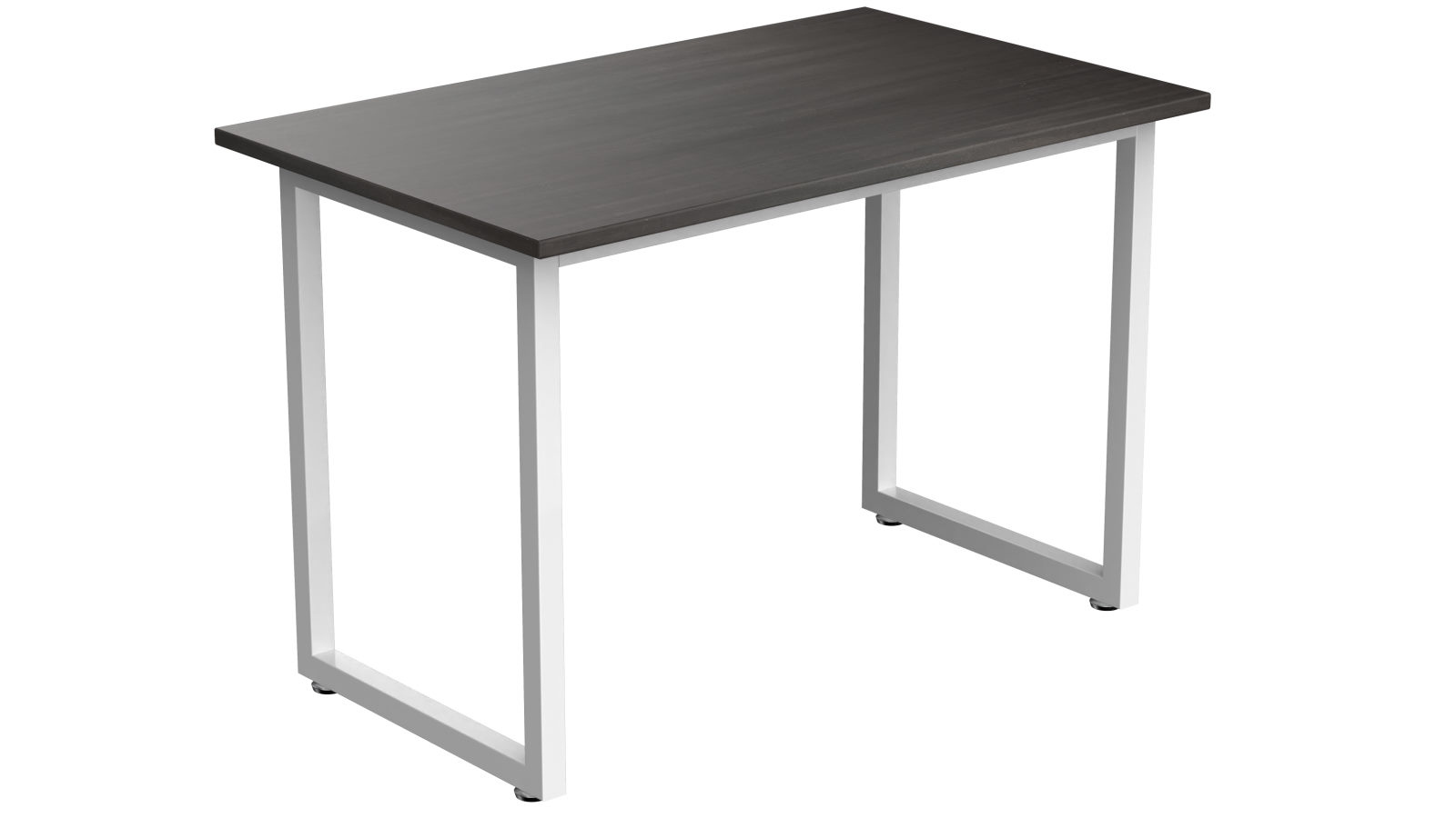 Desky Fixed Office Side Table - Burnished Wood/White