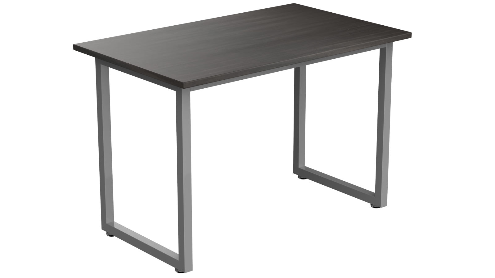 Desky Fixed Office Side Table - Burnished Wood/Grey