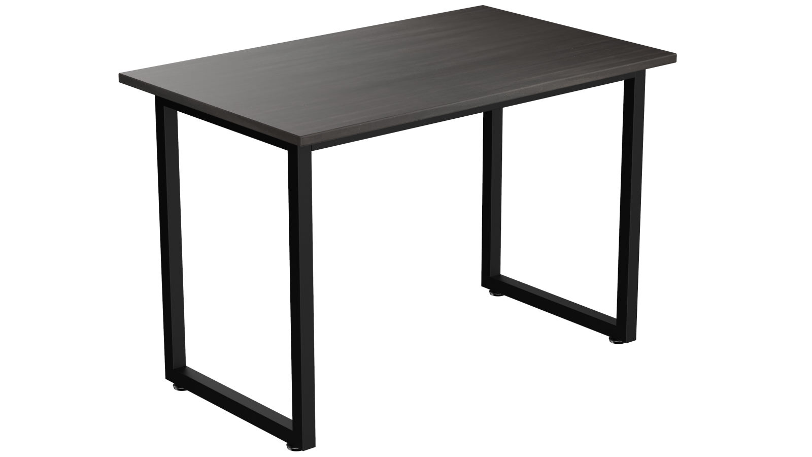 Desky Fixed Office Side Table - Burnished Wood/Matte Black