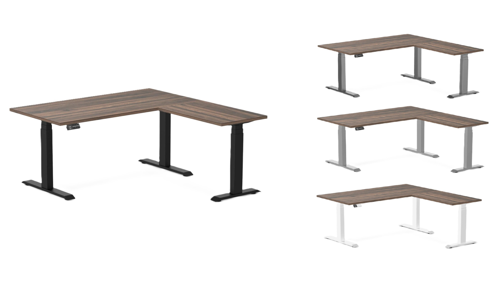 Desky Jarrah Legno Eco L-Shape Melamine Sit Stand Desk