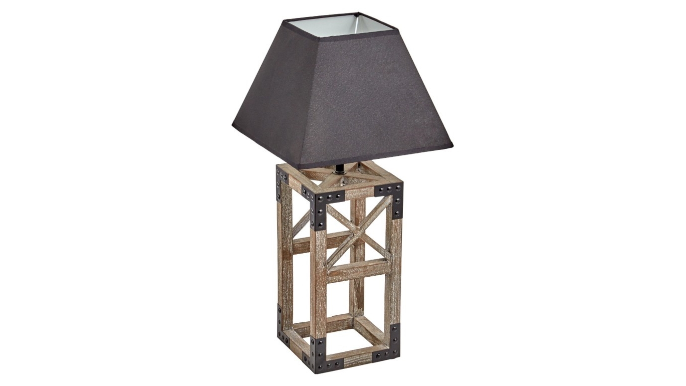 New Oriental Antique Square Table Lamp with Black Shade