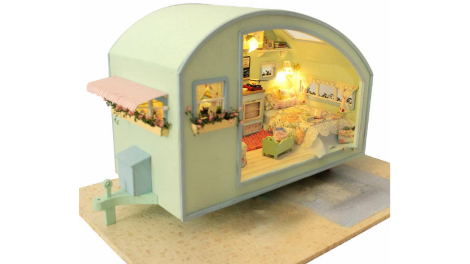 NNEOBA Doll House Wooden Doll Houses Miniature Dollhouse Furniture Kit Toys for Children Gift Time Travel Doll Houses
