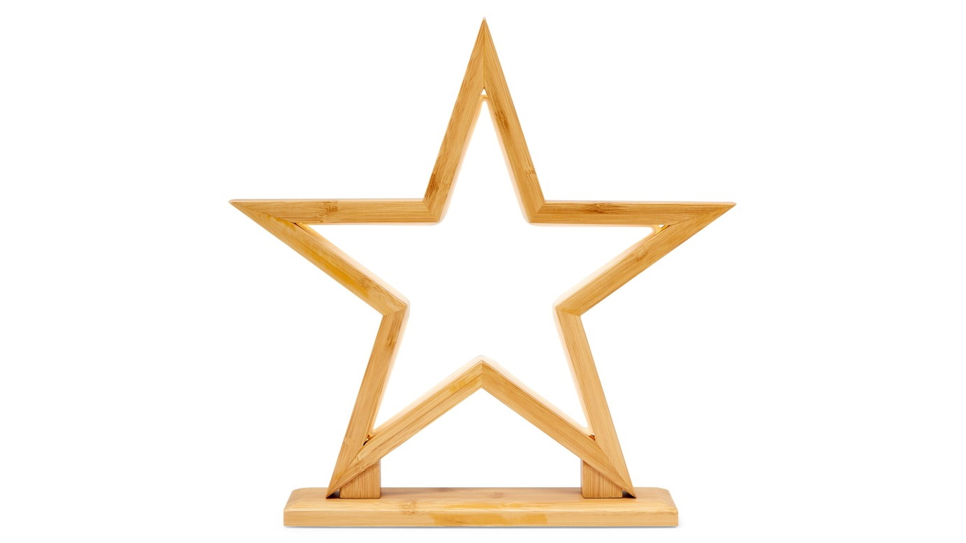 New Oriental Natural Bamboo Star LED Lamp - Small