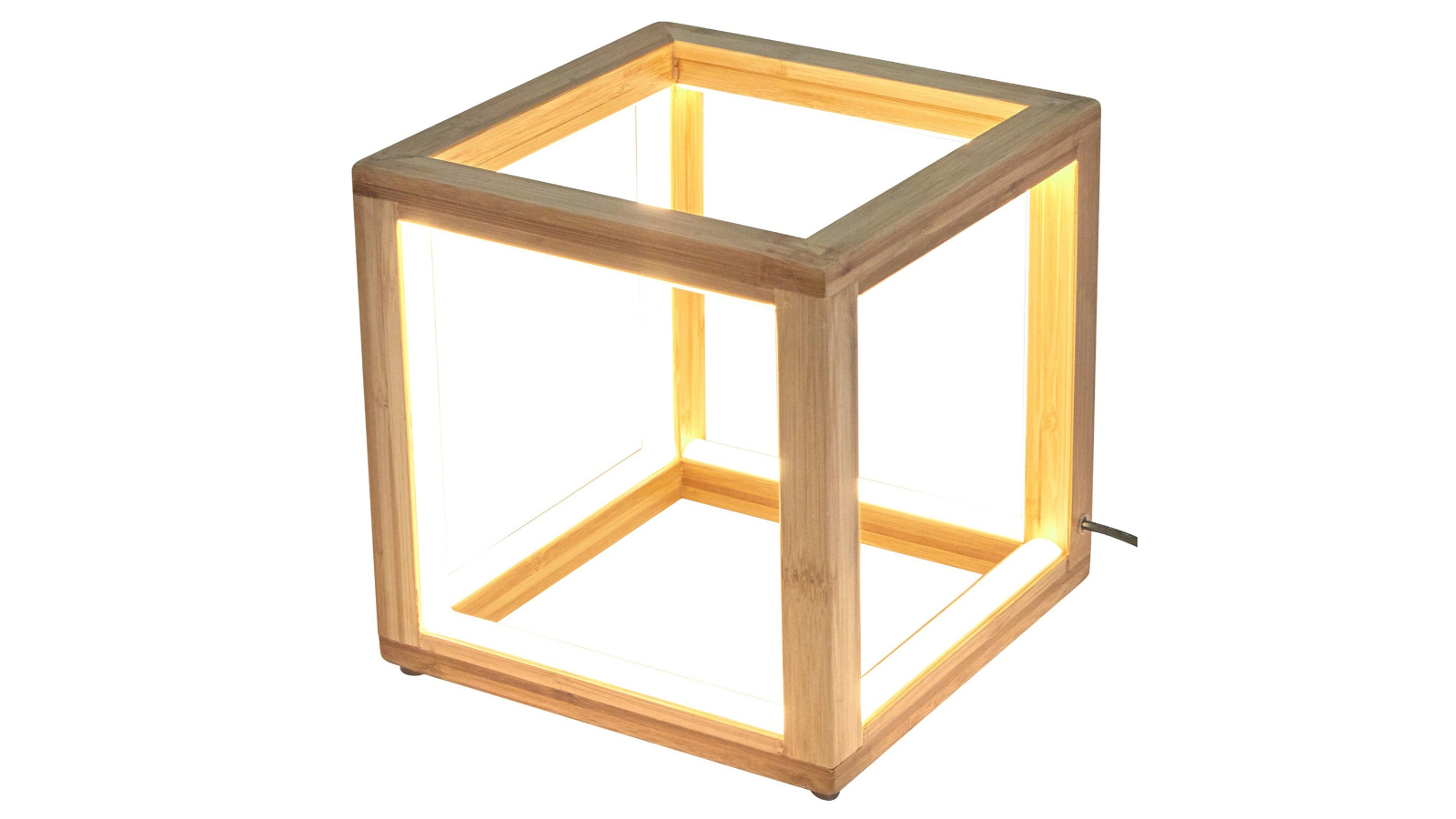 New Oriental Bamboo Cube LED Lamp Modern Light - Natural