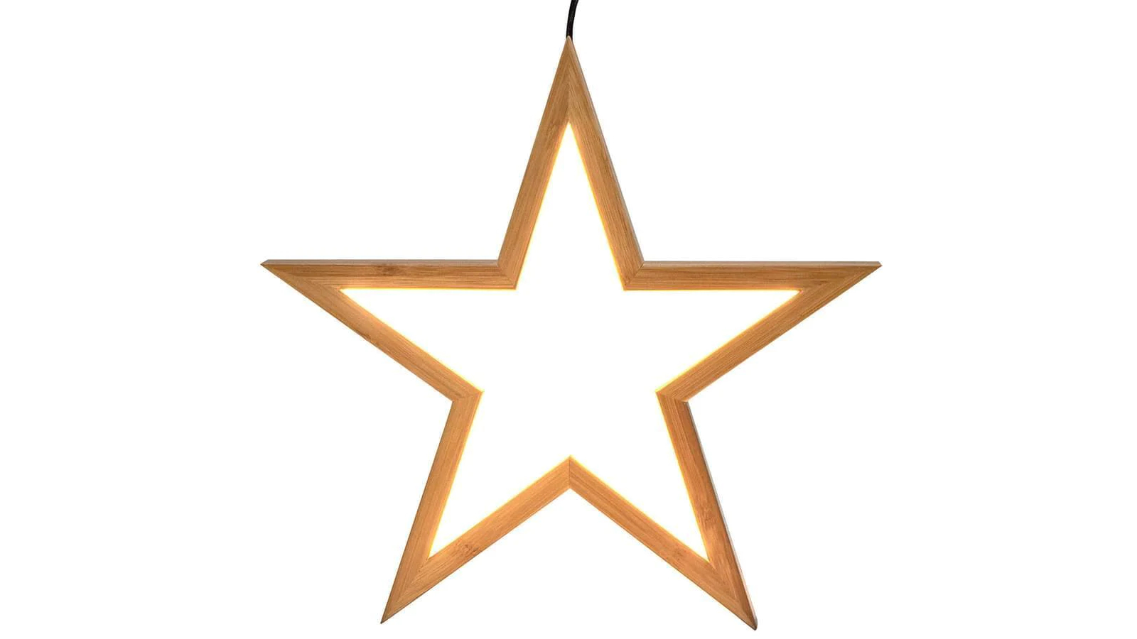 New Oriental Bamboo Star LED Hanging Lamp Natural Home Decor Lighting - Small