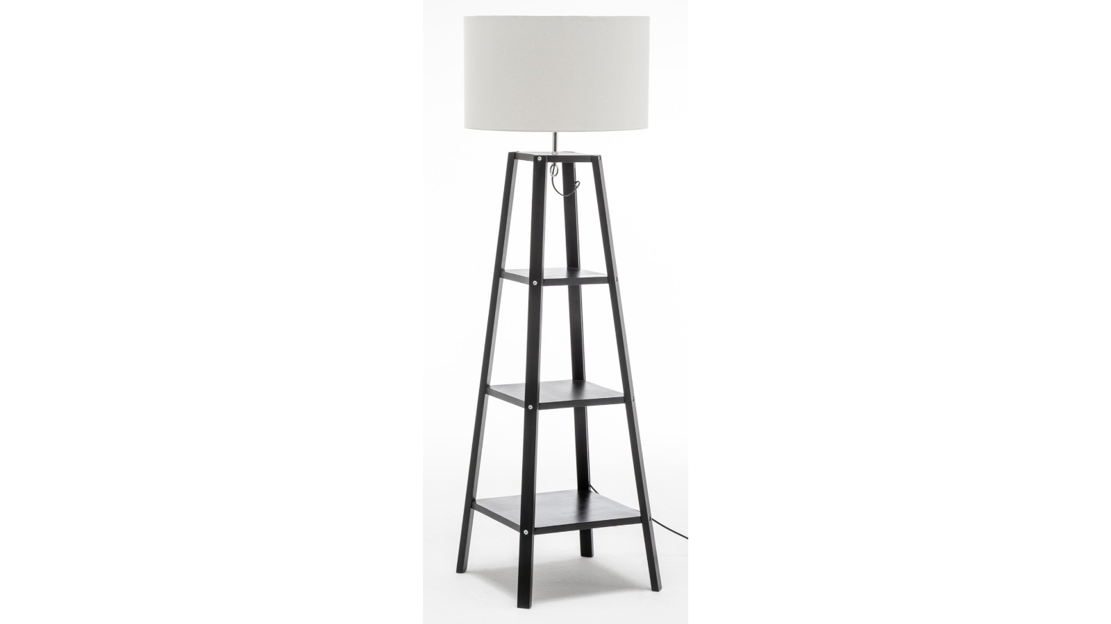 New Oriental Natural Wood Floor Lamp with Storage Shelve
