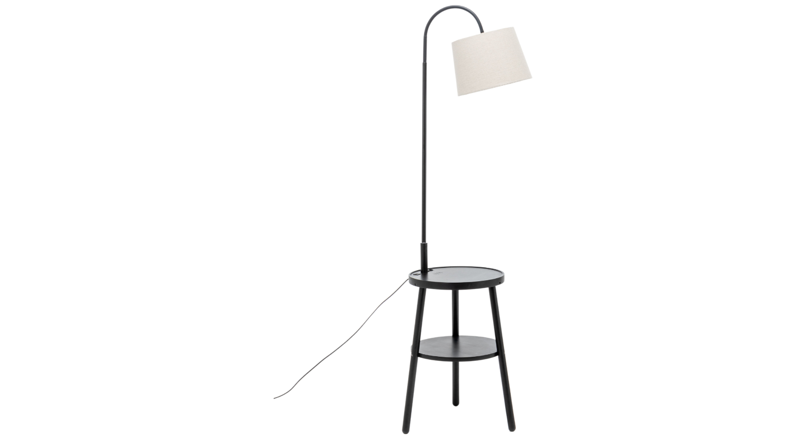 New Oriental Naples Tripod Floor Lamp USB Charge Shelf Storage Drawer Bed Side Table Light