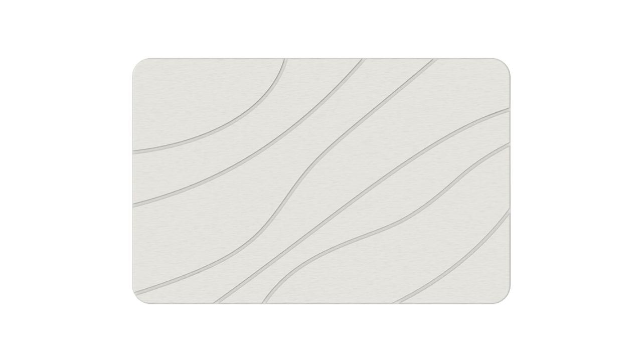 New Oriental Hard Diatomite Lines Bath Mat - Off White