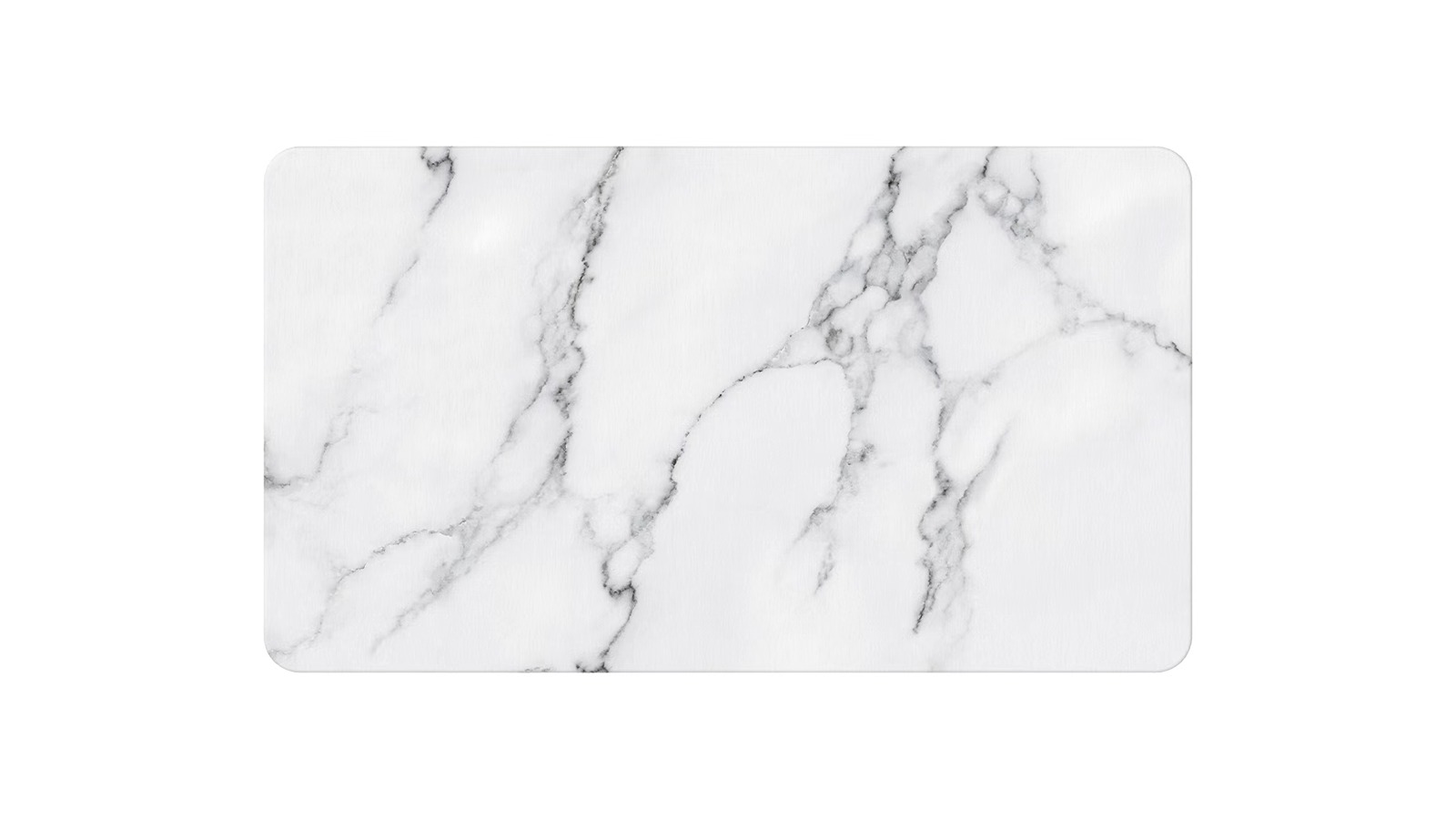 New Oriental 76.2cm Marble Print Hard Diatomite Bath Mat - Off White