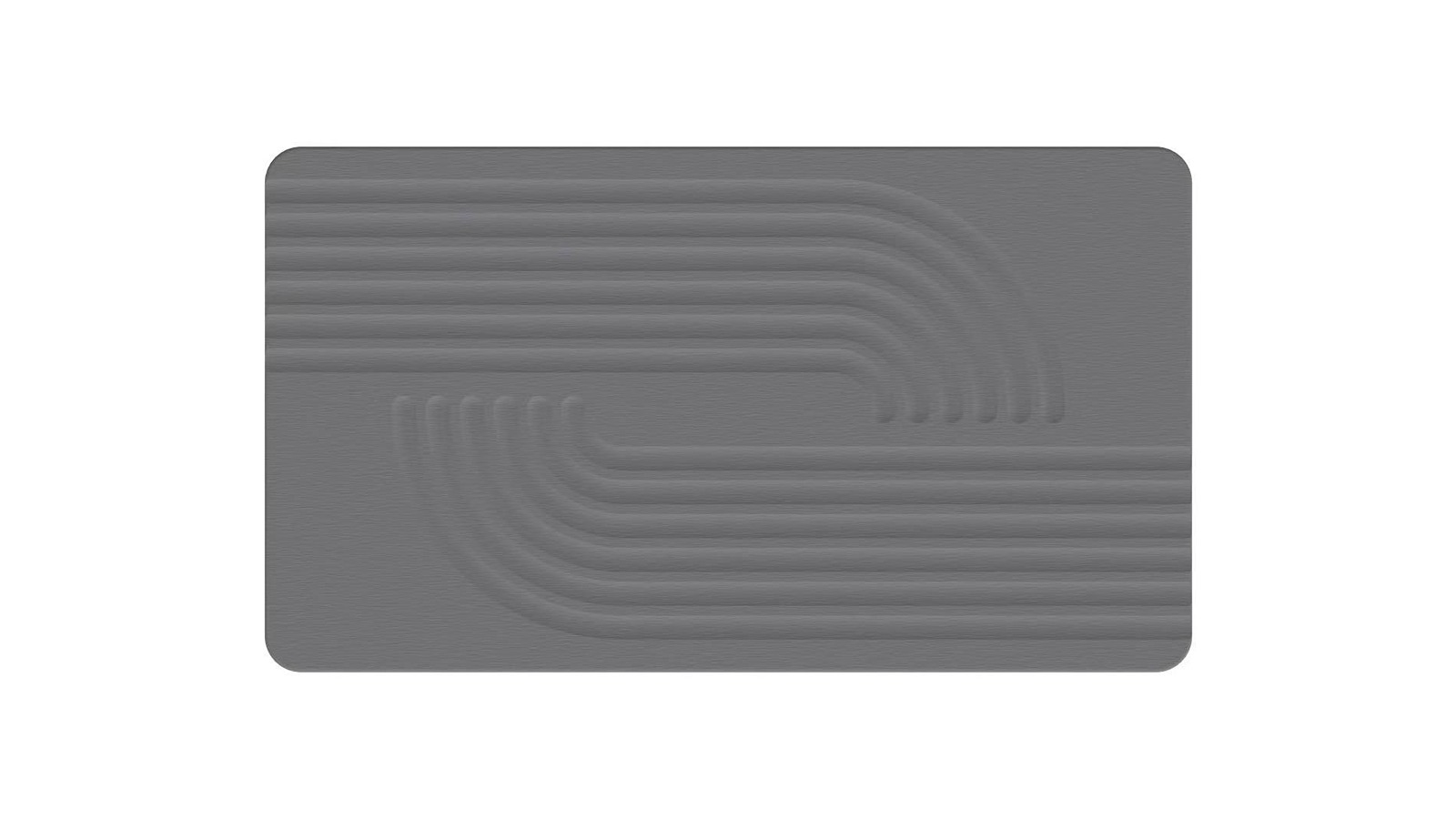New Oriental 76.2cm Engraved Curves and Lines Hard Diatomite Bath Mat - Dark Grey