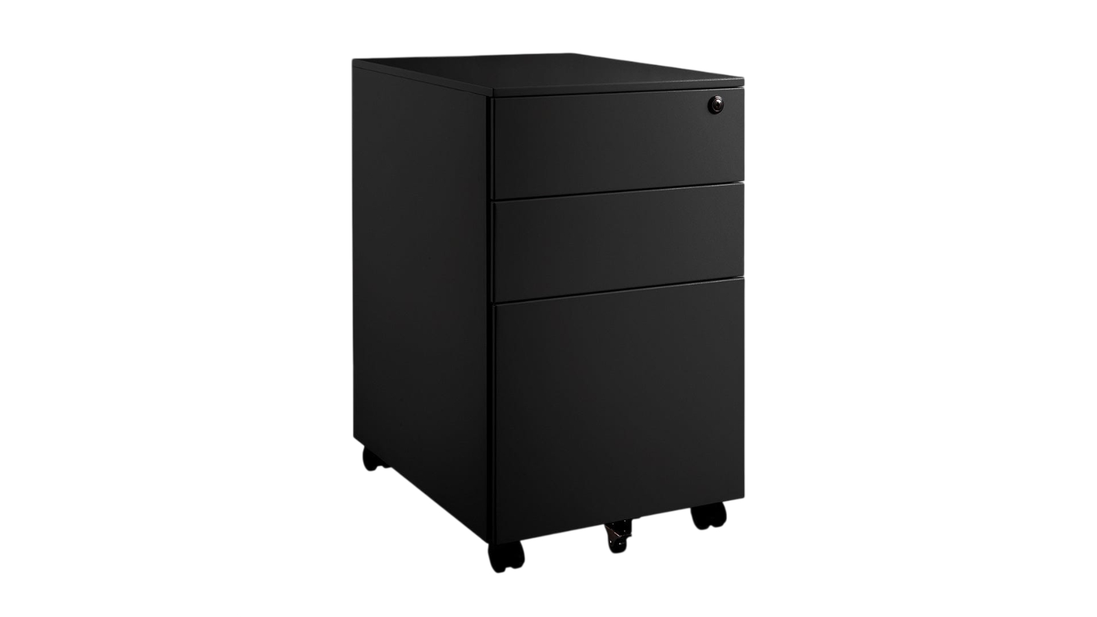 Desky Go Slimline Steel Mobile Pedestal - Black