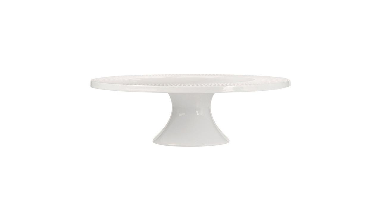 White Basics Diamonds Footed Cake Stand 30cm in White