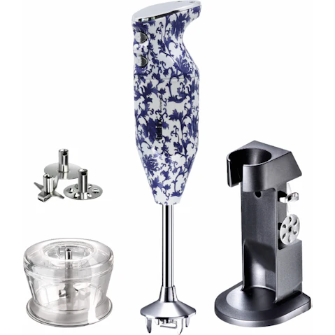 Bamix 200W Deluxe Hand Blender - Porcelain Blue/White