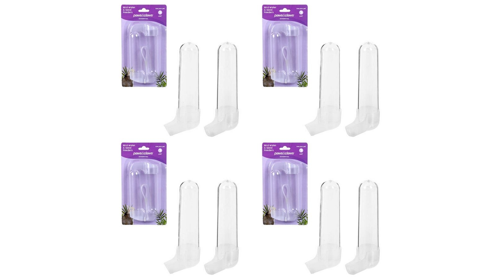Paws and Claws 4Pack Bird Water/Seed Feeders Harvey Norman
