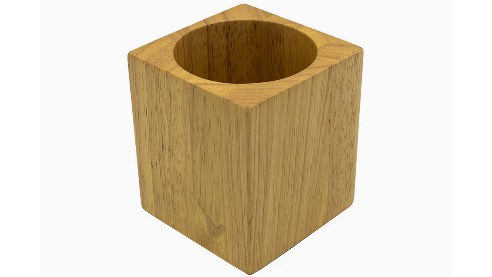 Desky Rubberwood Light Oak Wooden Pen Holder Desk Accessories