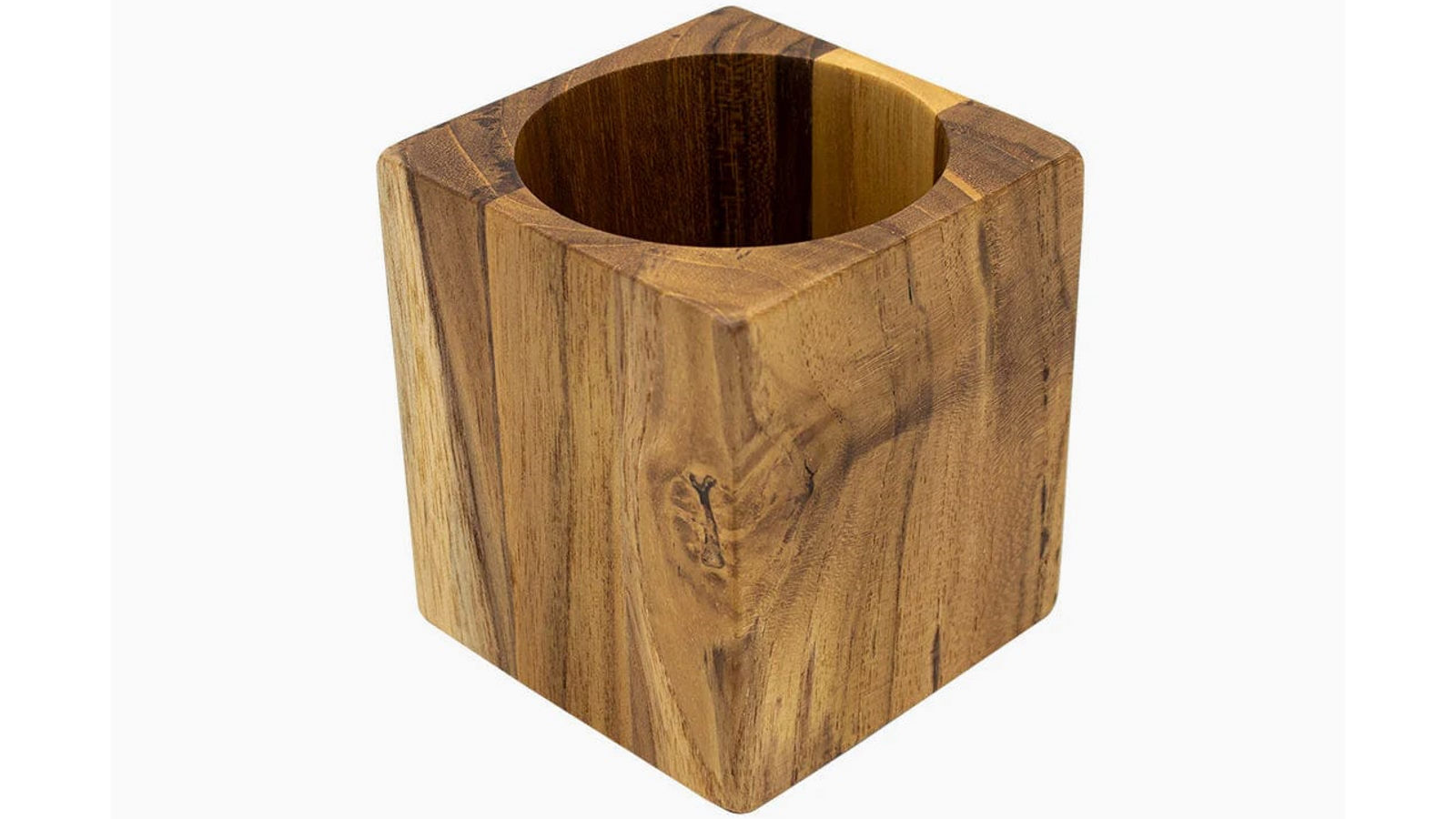 Desky Hardwood Teak Wooden Pen Holder Desk Accessories