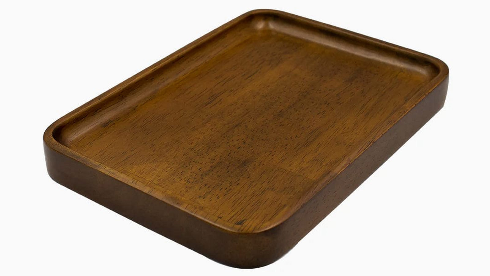 Desky Rubberwood Walnut Large Tray Wooden Desk Accessories