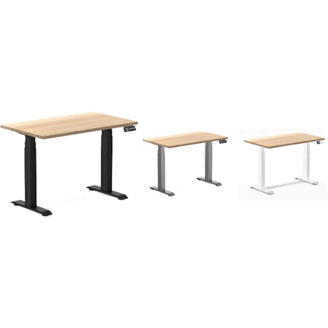 Desky White Ash Dual Mini Hardwood Sit Stand Desk