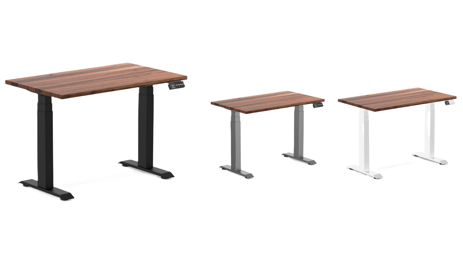Desky Walnut Dual Mini Hardwood Sit Stand Desk