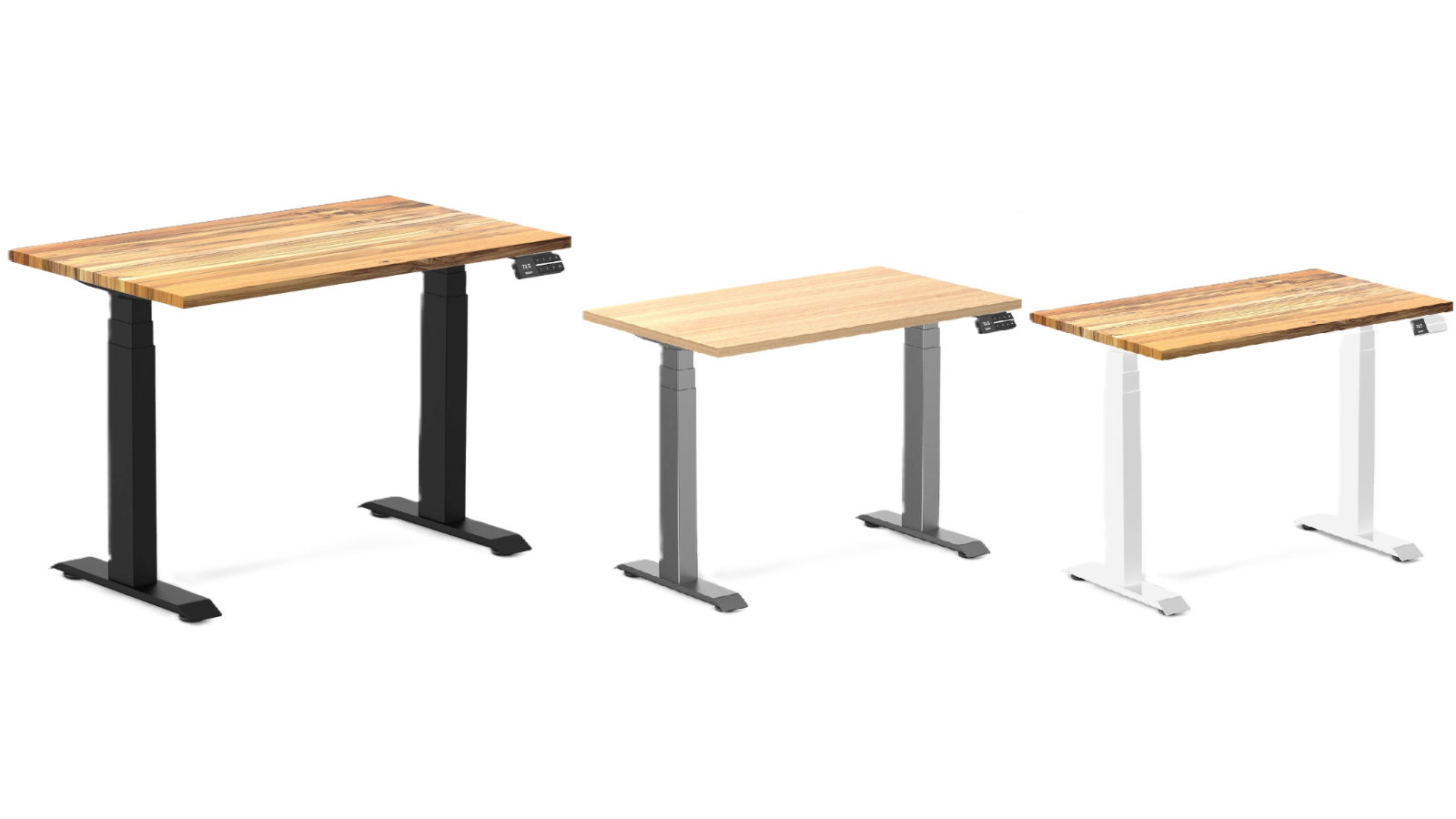 Desky Teak Dual Mini Hardwood Sit Stand Desk
