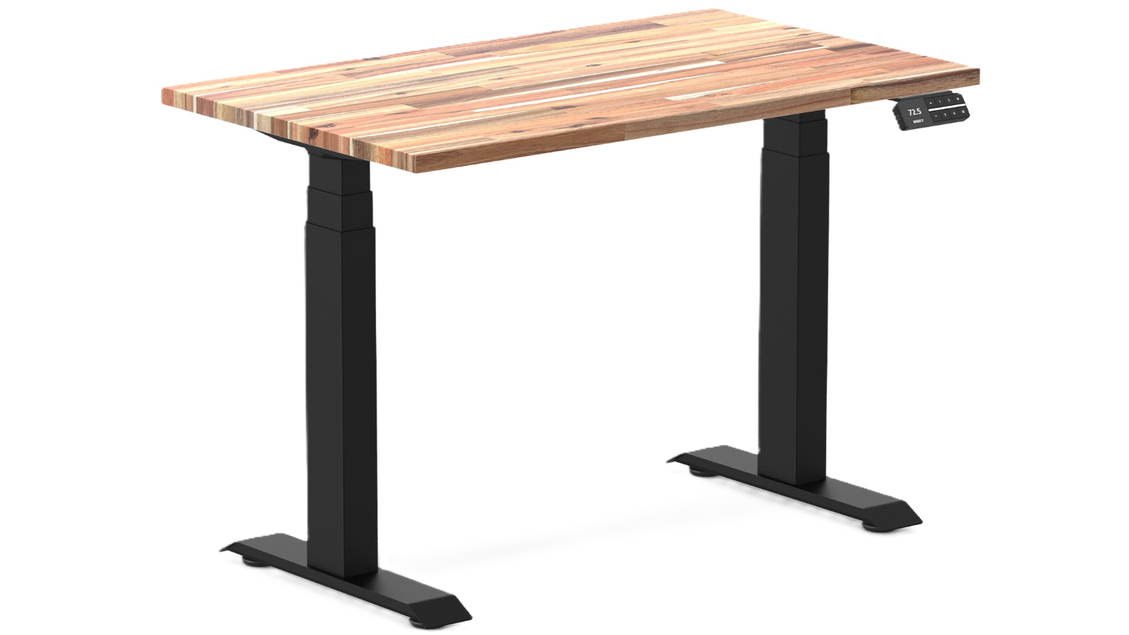 Desky 100 x 60cm Acacia Dual Mini Softwood Sit Stand Desk - Matte Black